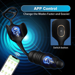 Male Thrusting Prostate Massager Bluetooth APP Buttplug Vibrator for Men Gay Anal Dildo Prostate Stimulator Sex Toy for Couples