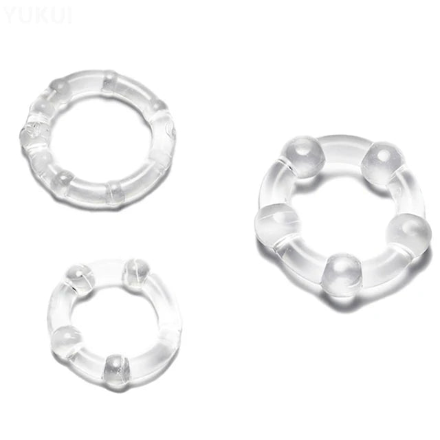 3 Pcs/Set Penis Rings Cock Rings Penis Trainer Stronger Erection Delay Ejaculation High Elasticity Time Lasting Sex Toys for Men