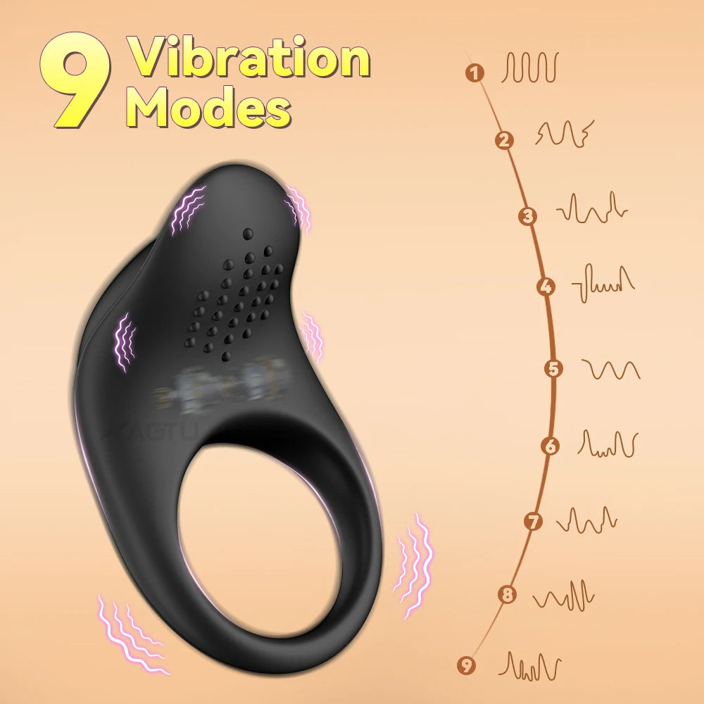 APP Control Vibrating Cock Ring for Men Ejaculation Delay Penis Ring Chastity Cage Clit Stimulator Adult Sex Toy for Couples