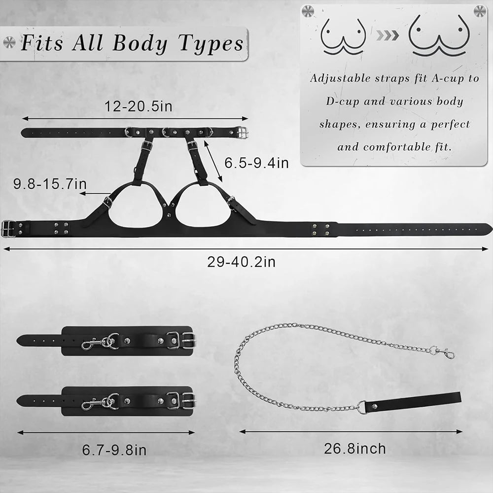BDSM Pussy Handcuffs Sex Toys Games for Couples Slave Harness Cuffs Bondage Straps Erotic Obedience Turn Female Sex Kits 18+