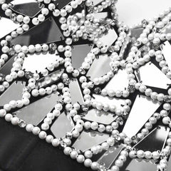 Grey Beaded Punk Bralette