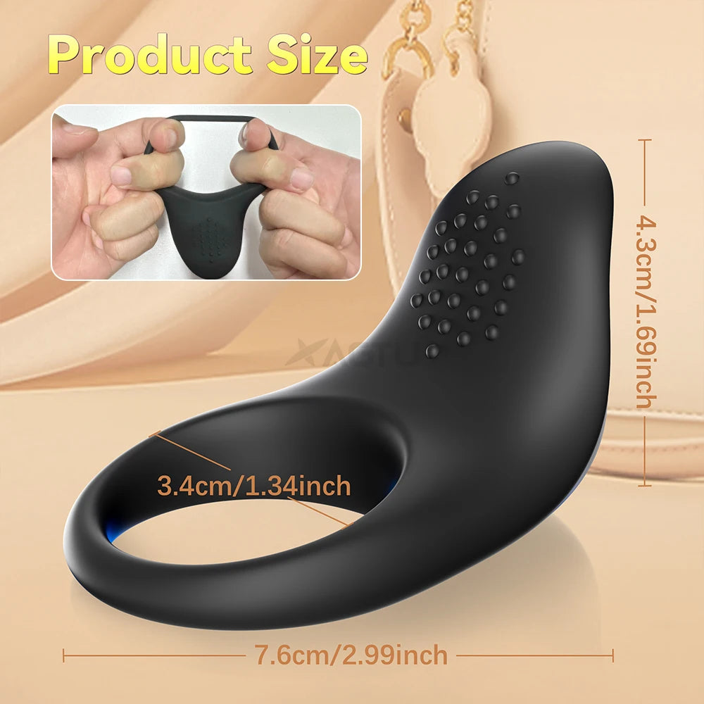 APP Control Vibrating Cock Ring for Men Ejaculation Delay Penis Ring Chastity Cage Clit Stimulator Adult Sex Toy for Couples
