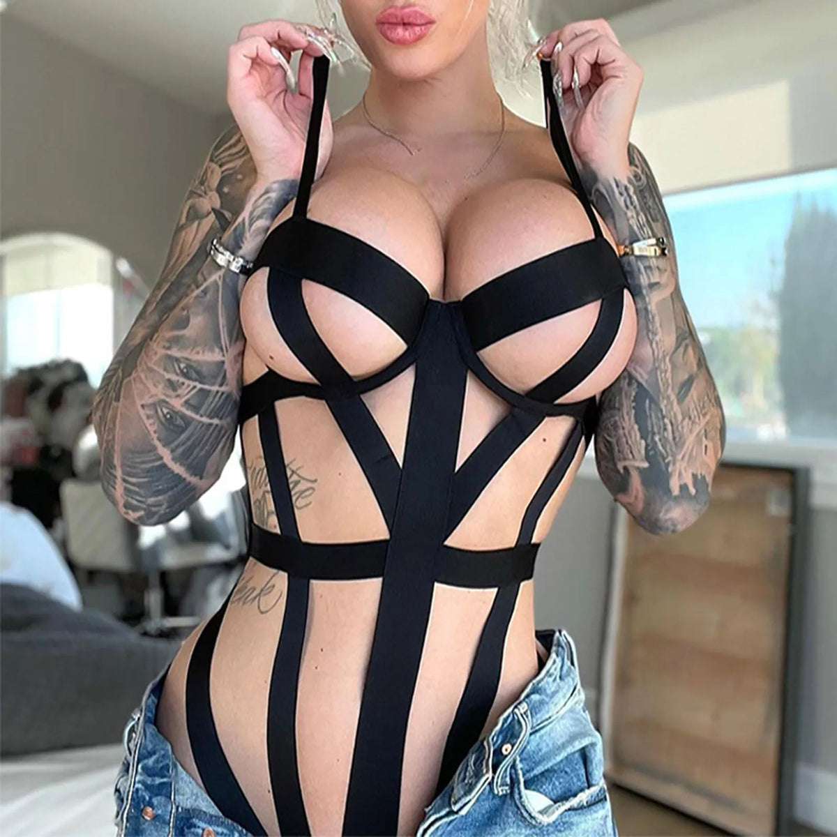 Crisscross Bandage Lingerie Set