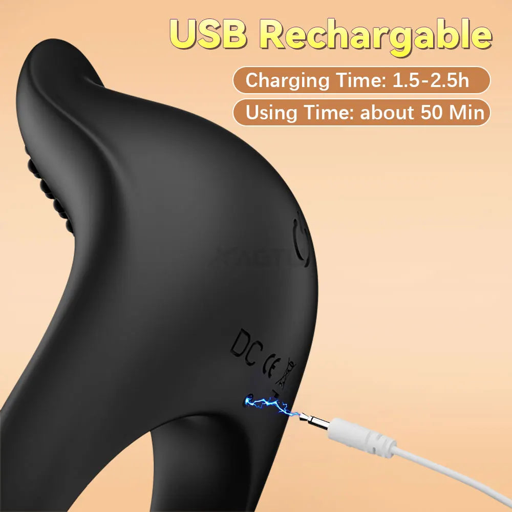 APP Control Vibrating Cock Ring for Men Ejaculation Delay Penis Ring Chastity Cage Clit Stimulator Adult Sex Toy for Couples