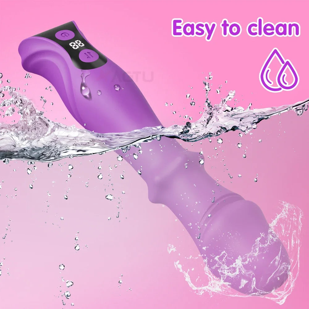 3 in 1 Telescopic Swing Vibrator Women Clitoris G Spot Stimulator Thrusting Beads Dildo Female Masturbation Adult Sex Toys
