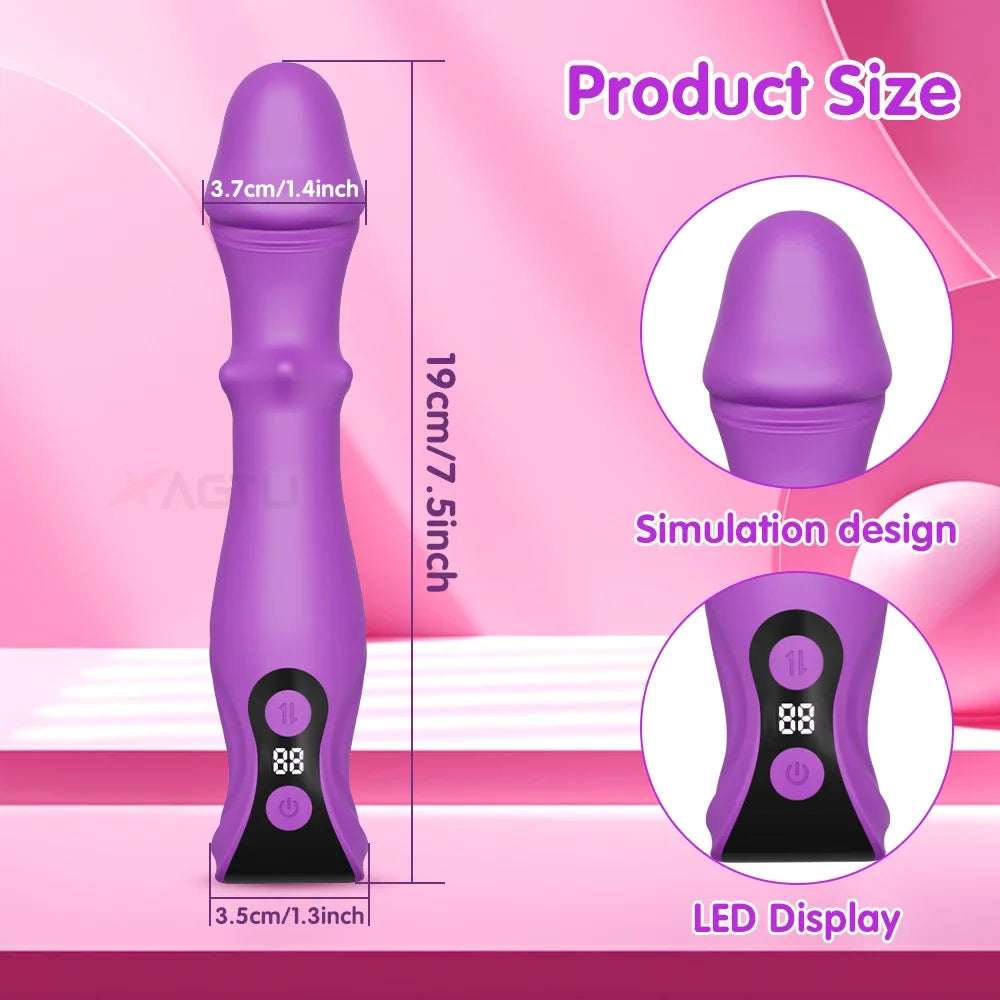 3 in 1 Telescopic Swing Vibrator Women Clitoris G Spot Stimulator Thrusting Beads Dildo Female Masturbation Adult Sex Toys