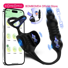 Male Thrusting Prostate Massager Bluetooth APP Buttplug Vibrator for Men Gay Anal Dildo Prostate Stimulator Sex Toy for Couples