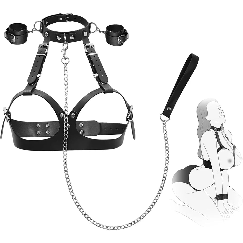 BDSM Pussy Handcuffs Sex Toys Games for Couples Slave Harness Cuffs Bondage Straps Erotic Obedience Turn Female Sex Kits 18+